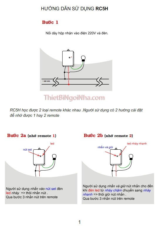 công tắc điều khiển từ xa rc5h