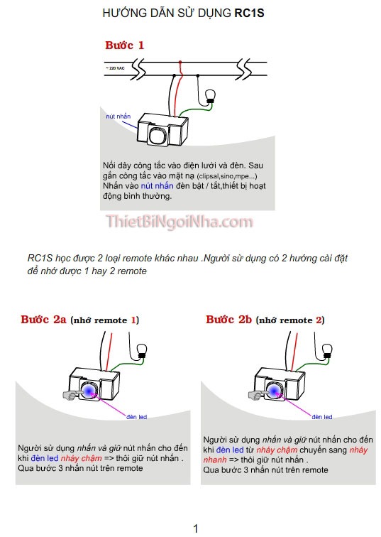 công tắc điều khiển từ xa rc1s