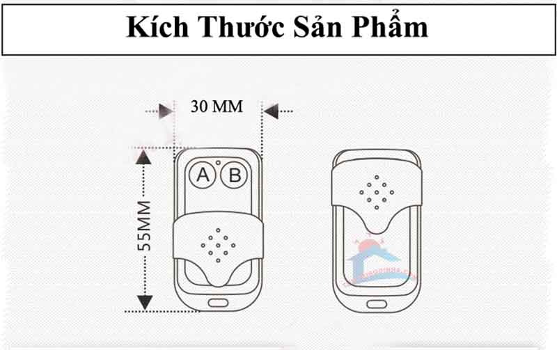 remote rf 315mhz 2 kênh viền inox