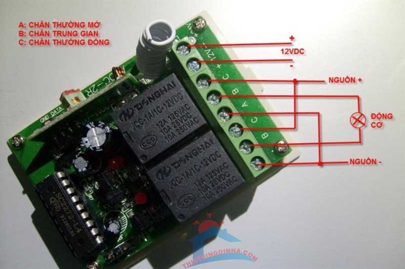 hướng dẫn lắp đặt bộ đảo chiều động cơ từ xa
