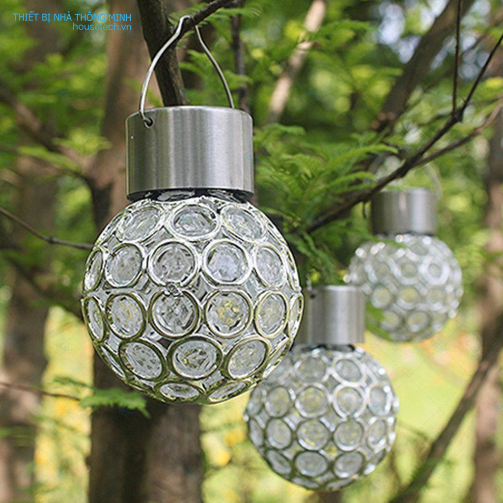 Đèn treo trang trí năng lượng mặt trời hình cầu đổi màu HT8613 trang trí