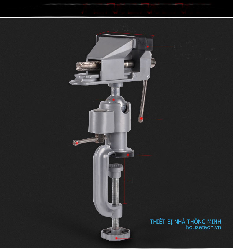 Ê tô mini kẹp bàn 360 độ